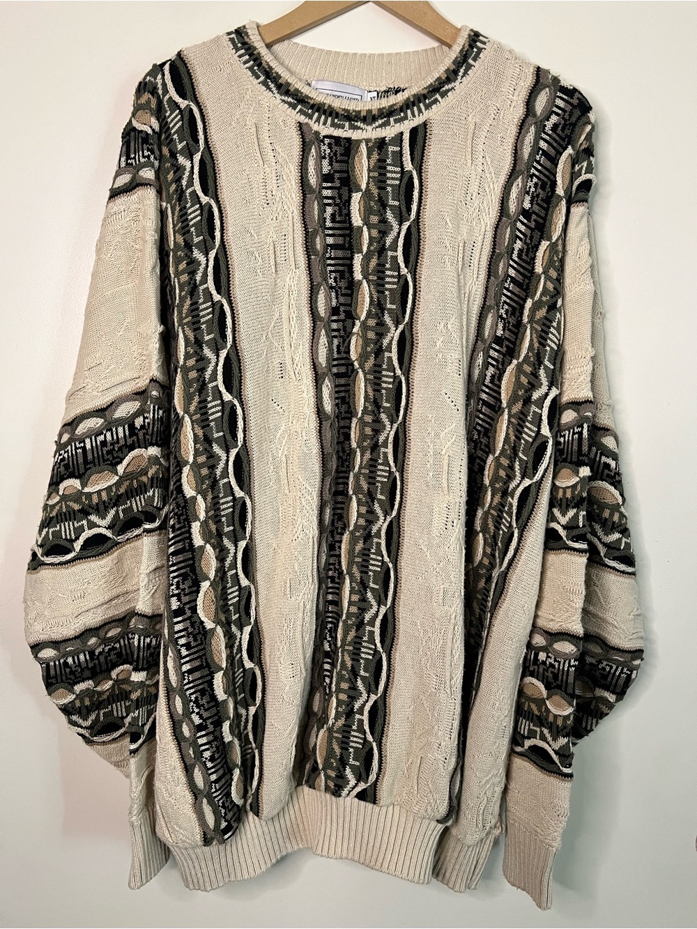 Vintage 90s Alexander Lloyd 3D Knit Coogi Style Sweater Size 3XLT Tall *FLAW*